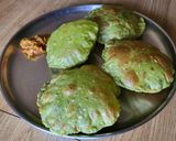 A picture of step 4 of Palak Puri.