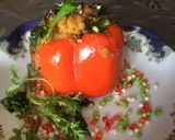 A picture of step 6 of Dhokla Stuffed red capsicum.
