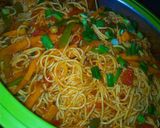 A picture of step 6 of My special stire fry spaghetti.