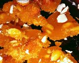 A picture of step 4 of Almond Chikki.
