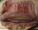 A picture of step 3 of Monkfish wrapped in parma ham.