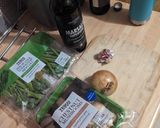 A picture of step 1 of Chicken Marsala.
