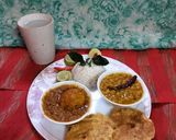 A picture of step 6 of Bengali lunch thali.
