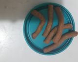 A picture of step 2 of Ijebu garri with milk.