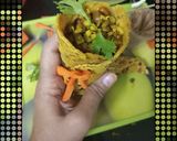 A picture of step 5 of Thepla & sprouts cones.