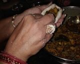 A picture of step 9 of Chawal ka pitha chatpta.