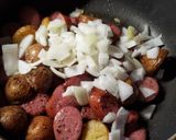A picture of step 3 of Kale, Sausage and Potato Skillet.