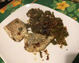 Une image de l'étape 13 de Filets de lieu noir aux oignons, poivrons et anis vert.