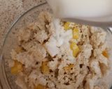 A picture of step 3 of My So Simple Peach Bread pudding. 😁.