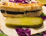 A picture of step 3 of Tofish Fingers served on tacos.