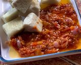 A picture of step 6 of White yam and tomato sauce.