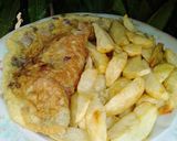 A picture of step 2 of Olden chips with pan egg.