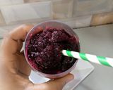 A picture of step 1 of Hibiscus sorbet.