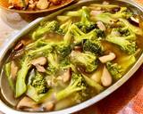Brokoli cah jamur langkah memasak 6 foto
