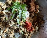 A picture of step 2 of Chanajor garam sandwich with smoky carrot dip!.