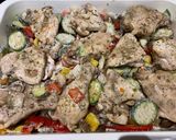 Csirke zöldségágyon recept fázis 3 fotója