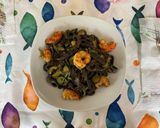 A picture of step 6 of Homemade Squid Ink Tagliolini with Jumbo Shrimp and Zucchini.