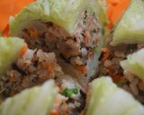 Hình bước làm 9 của món Bắp cải cuộn thịt rau củ hấp