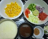 A picture of step 1 of Sweet Corn and Vegetables Raita.