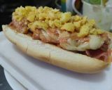 Foto del paso 7 de la receta: Perrito🌭caliente con jamón🥯y ensalada🥓🥯🧀🧅🍎🥕