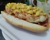 Foto del paso 7 de la receta: Perrito🌭caliente con jamón🥯y ensalada🥓🥯🧀🧅🍎🥕