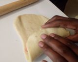 A picture of step 5 of Watermelon look alike bread.