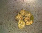 A picture of step 3 of Coriander vadi masala.