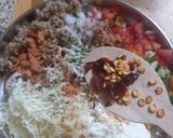 A picture of step 3 of Leftover makeover millet mango chaat bite.