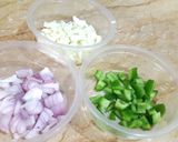 A picture of step 1 of Vegetable Spiced Yogurt Sauce😍.