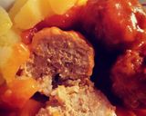 Édes paradicsomos húsgombóc, főtt burgonyával 😊 recept fázis 7 fotója