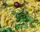 A picture of step 6 of Rice is Nice Mango and Amla Rice with side dish vegetable Avial.