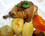 Foto del paso 3 de la receta: Presas de pollo, papas y batatas con aderezo especial y margarina ligera