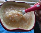 Hình bước làm 4 của món Cháo mực cà rốt cho bé từ 9 tháng trở lên