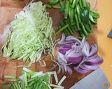 A picture of step 1 of Chicken and Egg Chowmin (Nepali Style).