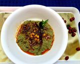 A picture of step 2 of Curry Leaves or Karuveppilai Chutney.