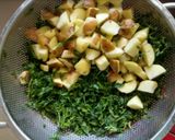 A picture of step 1 of Chane ka saag.