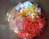 A picture of step 1 of Chukandar Palak Gosht.