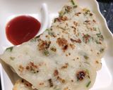 A picture of step 5 of Veg Chilla.