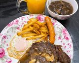 Hình bước làm 6 của món Beefsteak - bít tết 😅 kiểu nửa âu nửa á