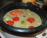 A picture of step 3 of KODO MILLET SAMBAR SATHAM WITH GREEN BELL PEPPERS, TOMATO AND SMALL ONIONS.