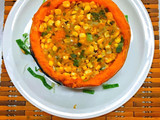Calabaza rellena con choclo