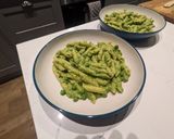 A picture of step 10 of Pasta in a pea sauce.