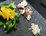 A picture of step 1 of Pasta in white sause.