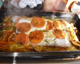 Foto del paso 1 de la receta: Merluza grillada con verduras y muzarella