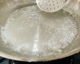 A picture of step 3 of Ghee Mysore Pak.