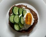 A picture of step 4 of 10 minute Savory Zucchini Pancakes #vegetarian #paleo #low carb #grain-free #gluten-free.