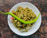 A picture of step 5 of Green Chilies Thecha.