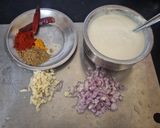 A picture of step 1 of Dahi Tadka.