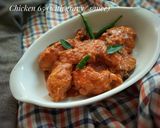 A picture of step 6 of Chicken 65 with sauce/Gravy.