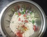 A picture of step 1 of Cabbage onion chilla.